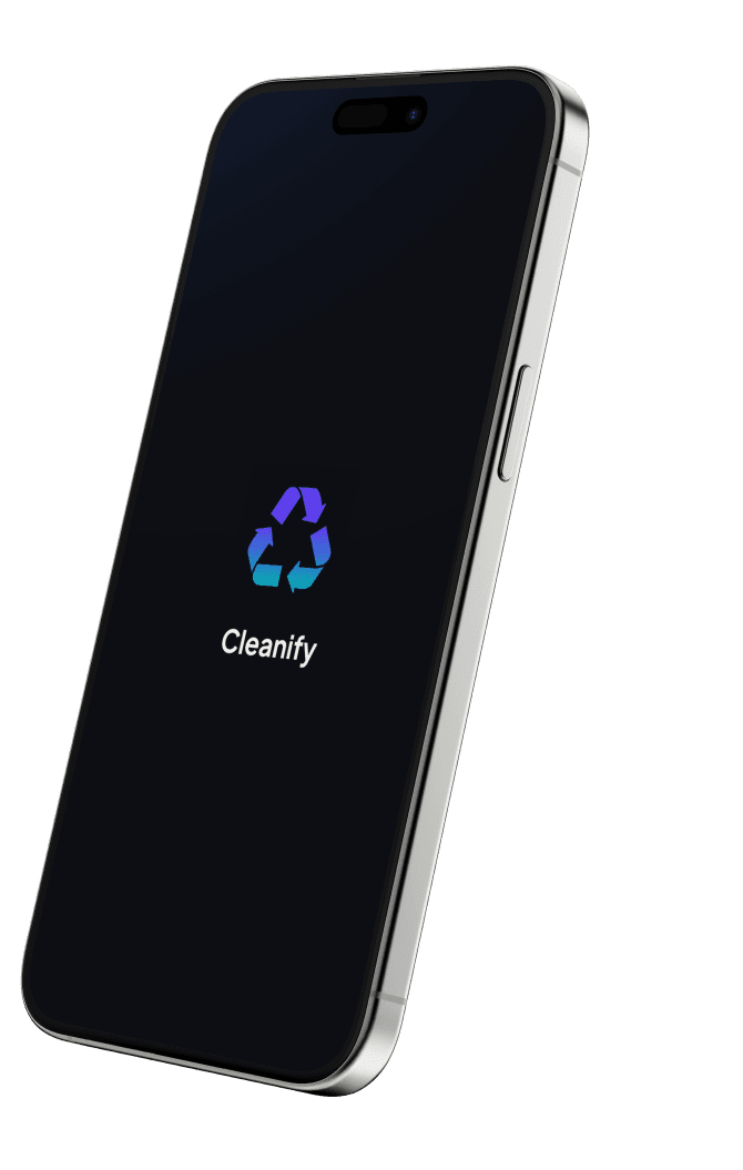 Cleanify app interface on iPhone showing file organization features
