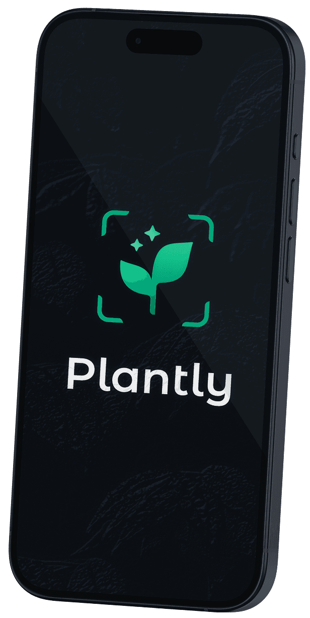 Plantly app interface on iPhone showing plant care recommendations